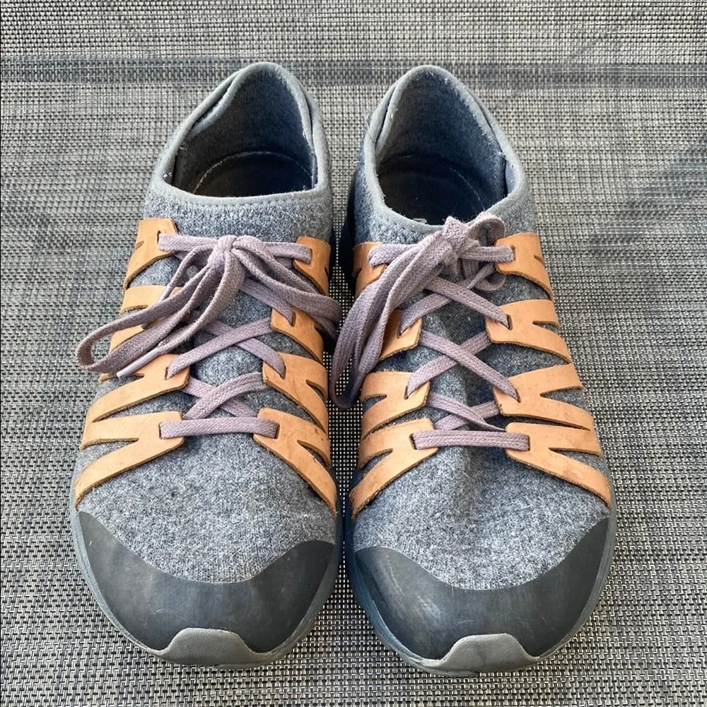 Merrell Riveter Gray and Tan Casual Wool Sneakers Women Size 7.5 - Picture 12 of 16